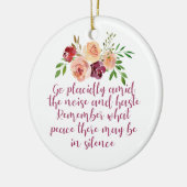 Desiderata Gedicht Friedliche Meditation Keramik Ornament (Links)