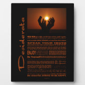 Desiderata Gedicht Gebet bei Sunsent Fotoplatte (Vorderseite)