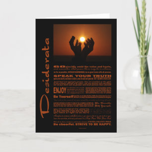 Desiderata Gedicht Gebet bei Sunsent Karte