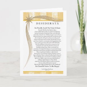 Desiderata-Gedicht Goldstern-Designer Karte