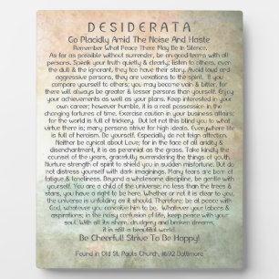 Desiderata Gedicht im Abstrakten Wüstenwald Fotoplatte