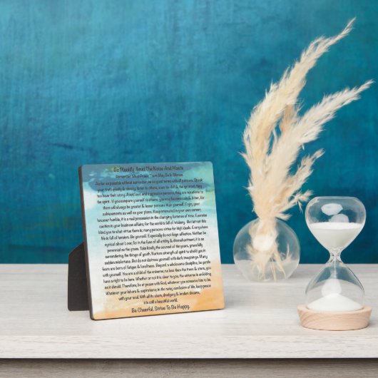 Desiderata Gedicht in blauem Thunder am Strand Fotoplatte (InSitu)