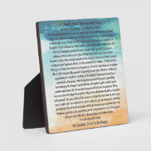 Desiderata Gedicht in blauem Thunder am Strand Fotoplatte (Vorderseite)