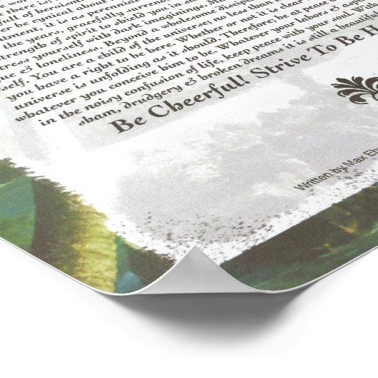 DESIDERATA Gedicht=Max Ehrmann=Palm Beach Poster (Ecke)