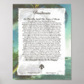 DESIDERATA Gedicht=Max Ehrmann=Palm Beach Poster (Vorne)