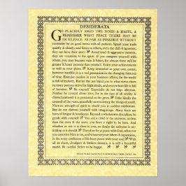 DESIDERATA Gedicht=Max Ehrmann=Sammlung von Pergam Poster