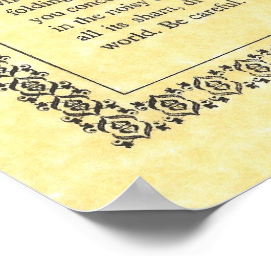 DESIDERATA Gedicht=Max Ehrmann=Sammlung von Pergam Poster (Ecke)