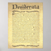 DESIDERATA Gedicht=Max Ehrmann=Sammlung von Pergam Poster (Vorne)