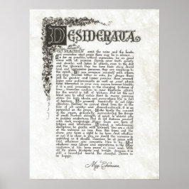 DESIDERATA Gedicht=Max Ehrmann=Sammlung von Pergam Poster