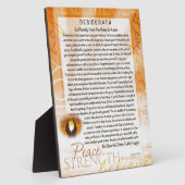 Desiderata Gedicht mit Praying Hands Fotoplatte (Seite)