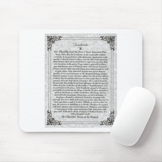 DESIDERATA Gedicht Mousepad (Mit Mouse)