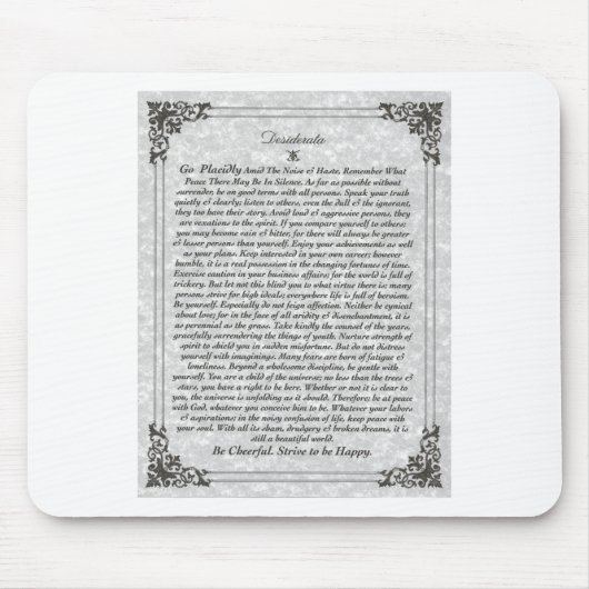 DESIDERATA Gedicht Mousepad (Vorne)