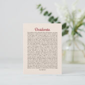 Desiderata Gedicht Postcard Postkarte (Stehend Vorderseite)