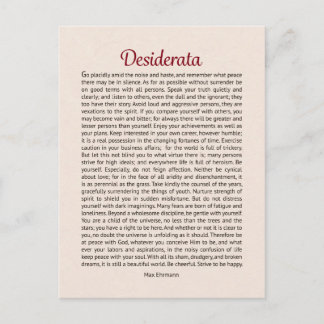 Desiderata Gedicht Postcard Postkarte