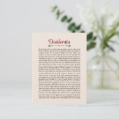 Desiderata Gedicht Postcard Postkarte (Stehend Vorderseite)