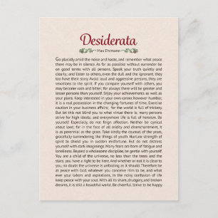 Desiderata Gedicht Postcard Postkarte