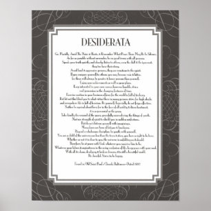Desiderata-Gedicht Poster