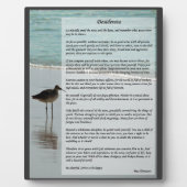 Desiderata Gedicht - Seagull am Strand Fotoplatte (Vorderseite)