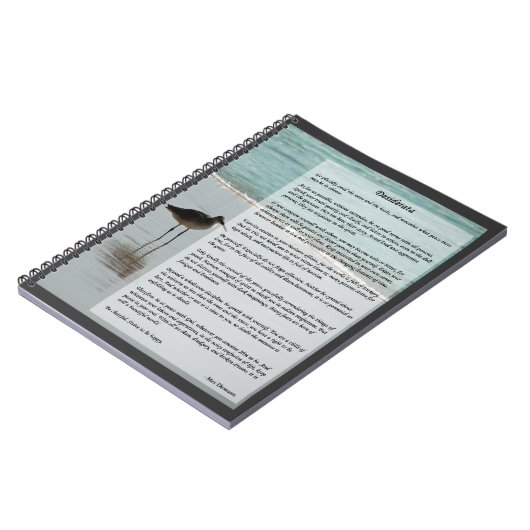 Desiderata Gedicht - Seagull am Strand Notizblock (Linke Seite)