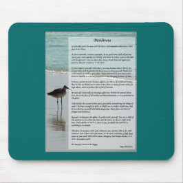 Desiderata-Gedicht - Seemöwe auf der Strand-Szene Mousepad