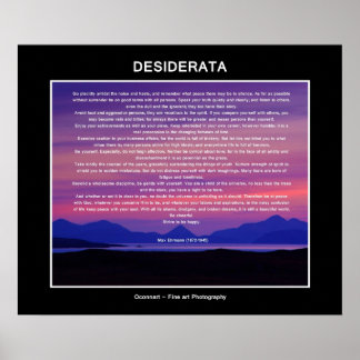 Desiderata Gedicht Sonnenuntergang Poster