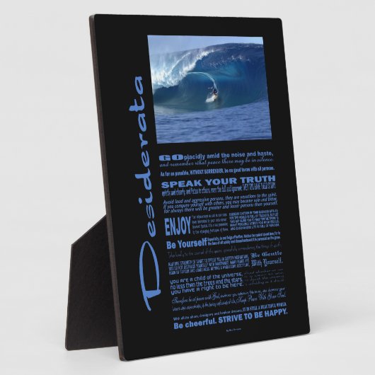 Desiderata Gedicht Surfen in Hawaii Fotoplatte (Seite)