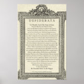 Desiderata Gedicht von Max Ehrmann Antique Mirror Poster (Vorne)