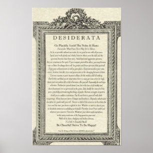 Desiderata Gedicht von Max Ehrmann Antique Mirror Poster