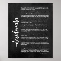 Desiderata Gedicht von Max Ehrmann Black und White