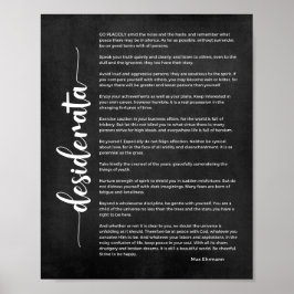 Desiderata Gedicht von Max Ehrmann Black und White Poster