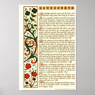 Desiderata Gedicht von Max Ehrmann Handkalligraphi Poster