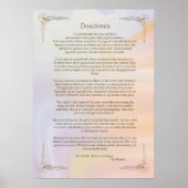 Desiderata Gedicht von Max Ehrmann Poster (Vorne)