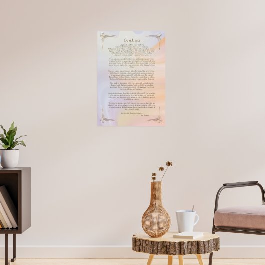 Desiderata Gedicht von Max Ehrmann Poster (Wohnzimmer 3)
