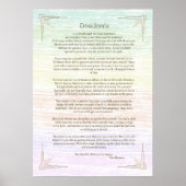 Desiderata Gedicht von Max Ehrmann Poster (Vorne)
