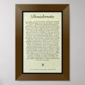 DESIDERATA Gedicht von Max Ehrmann Poster (Vorne)