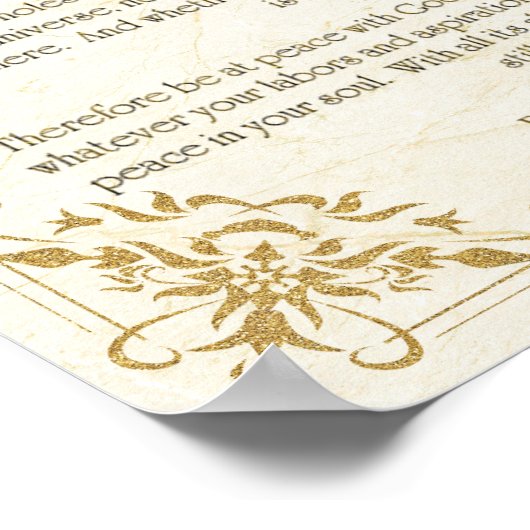 Desiderata Gedicht von Max Ehrmann Poster (Ecke)