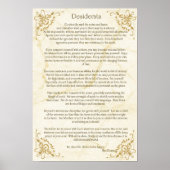 Desiderata Gedicht von Max Ehrmann Poster (Vorne)