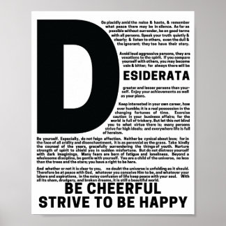 DESIDERATA Gedicht von Max Ehrmann Poster