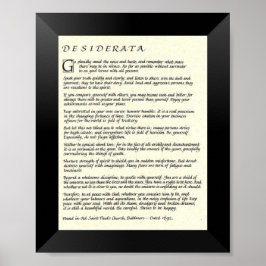 DESIDERATA Gedicht von Max Ehrmann Poster