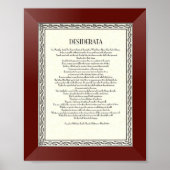 DESIDERATA Gedicht von Max Ehrmann Poster (Vorne)