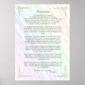 Desiderata Gedicht von Max Ehrmann Poster (Vorne)