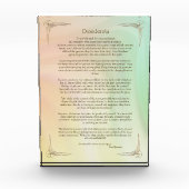 Desiderata Gedicht von Max Ehrmann Poster Fotoblock (Vorderseite)