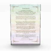 Desiderata Gedicht von Max Ehrmann Poster Fotoblock (Vorderseite)