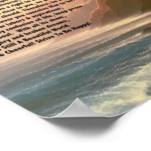 Desiderata Gedicht von Max Ehrmann Tropical Design Poster (Ecke)