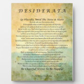 Desiderata Gedicht von Max Ehrmann Watercolor Fore Fotoplatte (Vorderseite)