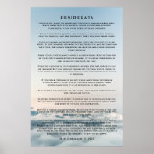 Desiderata-Gedichtposter Oberhalb der Wolke Poster (Vorne)
