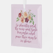 Desiderata Geem Schöne Pink Blumen Weihnachten Ornament Aus Glas (Vorderseite links)