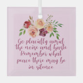 Desiderata Geem Schöne Pink Blumen Weihnachten Ornament Aus Glas (Vorderseite)