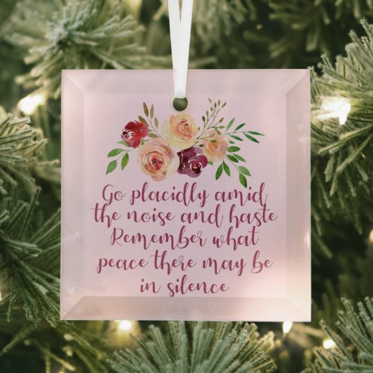 Desiderata Geem Schöne Pink Blumen Weihnachten Ornament Aus Glas (Insitu)
