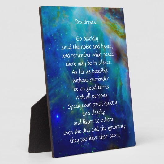 Desiderata geht ordentlich fotoplatte (Seite)